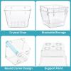 imageVtopmart 15 PCS Clear Plastic Drawer Organizers Set 4Size Versatile Bathroom and Vanity Drawer Organizer Trays Storage Bins for Makeup Bedroom Kitchen Gadgets Utensils and Office