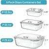 imageVtopmart 226L76oz Extra Large Glass Food Storage Containers with Lids 6 pack Meal Prep Container Set Airtight Lunch Bento Boxes with Snap Locking Lids for Microwave Oven Freezer Dishwasher6