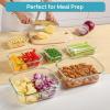 imageVtopmart 226L76oz Extra Large Glass Food Storage Containers with Lids 6 pack Meal Prep Container Set Airtight Lunch Bento Boxes with Snap Locking Lids for Microwave Oven Freezer Dishwasher6