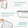 imageVtopmart 2Pack 1860ml 63oz Large Glass Storage Containers with Lids Baking Container with Snap Airtight Lids for Microwave Oven Meal Prep Food Container Set Leak Proof for Freezer Dishwasher