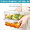 imageVtopmart 2Pack 1860ml 63oz Large Glass Storage Containers with Lids Baking Container with Snap Airtight Lids for Microwave Oven Meal Prep Food Container Set Leak Proof for Freezer Dishwasher