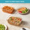 imageVtopmart 2Pack 1860ml 63oz Large Glass Storage Containers with Lids Baking Container with Snap Airtight Lids for Microwave Oven Meal Prep Food Container Set Leak Proof for Freezer Dishwasher