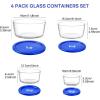 imageVtopmart 4 Pack Glass Bowls with Lids 1 2 4 7 Cup Food Storage Containers Meal Prep and Leftovers Keeper Lunch Container Microwave Dishwasher ampamp Freezer Safe