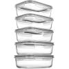 imageVtopmart 5 Pack 35oz Glass Food Storage Containers with Lids Airtight Reusable Meal Prep Lunch Container Set Safe for Oven Microwave Freezer and Dishwasher35oz