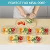 imageVtopmart 5 Pack 35oz Glass Food Storage Containers with Lids Airtight Reusable Meal Prep Lunch Container Set Safe for Oven Microwave Freezer and Dishwasher35oz