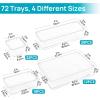imageVtopmart 72 PCS Clear Plastic Drawer Organizers Set 4Size Versatile Bathroom and Vanity Drawer Organizer Trays NonSlip Storage Bins for Makeup Jewelries Kitchen Utensils and Office Desk