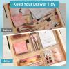 imageVtopmart 72 PCS Clear Plastic Drawer Organizers Set 4Size Versatile Bathroom and Vanity Drawer Organizer Trays NonSlip Storage Bins for Makeup Jewelries Kitchen Utensils and Office Desk