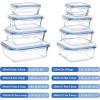 imageVtopmart 8 Pack Glass Food Storage Containers with Lids PinkBlue