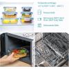 imageVtopmart 8 Pack Glass Food Storage Containers with Lids PinkBlue
