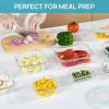 imageVtopmart 8 Pack Glass Food Storage Containers with Lids PinkGreen