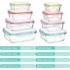 imageVtopmart 8 Pack Glass Food Storage Containers with Lids PinkMulticolors