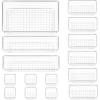 imageVtopmart 15 PCS Clear Plastic Drawer Organizers Set 4Size Versatile Bathroom and Vanity Drawer Organizer Trays Storage Bins for Makeup Bedroom Kitchen Gadgets Utensils and Office