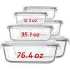 imageVtopmart 226L76oz Extra Large Glass Food Storage Containers with Lids 6 pack Meal Prep Container Set Airtight Lunch Bento Boxes with Snap Locking Lids for Microwave Oven Freezer Dishwasher6