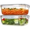imageVtopmart 2Pack 1860ml 63oz Large Glass Storage Containers with Lids Baking Container with Snap Airtight Lids for Microwave Oven Meal Prep Food Container Set Leak Proof for Freezer Dishwasher