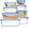 imageVtopmart 8 Pack Glass Food Storage Containers with Lids PinkBlue