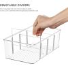 imageVtopmart 8 Pack Food Storage Organizer Bins Clear Plastic Bins for Pantry Kitchen Fridge Cabinet Organization and Storage 4 Compartment Holder for Packets Snacks Pouches Spice Packets