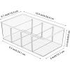 imageVtopmart 8 Pack Food Storage Organizer Bins Clear Plastic Bins for Pantry Kitchen Fridge Cabinet Organization and Storage 4 Compartment Holder for Packets Snacks Pouches Spice Packets