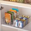 imageVtopmart 8 Pack Food Storage Organizer Bins Clear Plastic Bins for Pantry Kitchen Fridge Cabinet Organization and Storage 4 Compartment Holder for Packets Snacks Pouches Spice Packets
