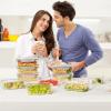 imageVtopmart 10Pack 35oz Glass Food Storage Containers with Lids Meal Prep Containers Airtight Lunch Containers with Snap Locking Lids for Microwave Oven Freezer and Dishwasher10pack 35oz
