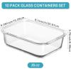 imageVtopmart 10Pack 35oz Glass Food Storage Containers with Lids Meal Prep Containers Airtight Lunch Containers with Snap Locking Lids for Microwave Oven Freezer and Dishwasher10pack 35oz