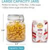 imageVtopmart 34oz Glass Food Storage Jars with Airtight Clamp Lids 3 Pack Kitchen Canisters for Flour Cereal Coffee Pasta and Canning Square Mason Jar with 8 Chalkboard Labels3pack34ozRound