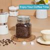 imageVtopmart 34oz Glass Food Storage Jars with Airtight Clamp Lids 3 Pack Kitchen Canisters for Flour Cereal Coffee Pasta and Canning Square Mason Jar with 8 Chalkboard Labels3pack34ozRound