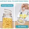 imageVtopmart 34oz Glass Food Storage Jars with Airtight Clamp Lids 3 Pack Kitchen Canisters for Flour Cereal Coffee Pasta and Canning Square Mason Jar with 8 Chalkboard Labels3pack78ozSquare