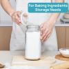 imageVtopmart 34oz Glass Food Storage Jars with Airtight Clamp Lids 3 Pack Kitchen Canisters for Flour Cereal Coffee Pasta and Canning Square Mason Jar with 8 Chalkboard Labels3pack78ozSquare
