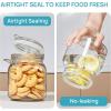 imageVtopmart 34oz Glass Food Storage Jars with Airtight Clamp Lids 3 Pack Kitchen Canisters for Flour Cereal Coffee Pasta and Canning Square Mason Jar with 8 Chalkboard Labels3pack34ozRound