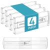 imageVtopmart 4 Pack Drawer Dividers for Clothes 4quot High 102quot166quot Adjustable Expandable Dresser Drawer Organizer Clear Plastic Separators for Dresser Baby Clothing Underwear Cosmetic Toiletries4