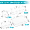 imageVtopmart 88PCS Clear Plastic Drawer Organizers Set 5Size Versatile Bathroom Drawer Organizer Trays Storage Bins for Makeup Vanity Kitchen Gadgets Utensils and Office66 PCS
