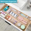 imageVtopmart 88PCS Clear Plastic Drawer Organizers Set 5Size Versatile Bathroom Drawer Organizer Trays Storage Bins for Makeup Vanity Kitchen Gadgets Utensils and Office88 PCS
