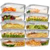 imageVtopmart 10Pack 35oz Glass Food Storage Containers with Lids Meal Prep Containers Airtight Lunch Containers with Snap Locking Lids for Microwave Oven Freezer and Dishwasher10pack 35oz