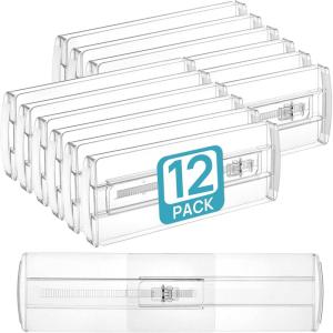 imageVtopmart 4 Pack Drawer Dividers for Clothes 4quot High 102quot166quot Adjustable Expandable Dresser Drawer Organizer Clear Plastic Separators for Dresser Baby Clothing Underwear Cosmetic Toiletries12