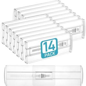 imageVtopmart 4 Pack Drawer Dividers for Clothes 4quot High 102quot166quot Adjustable Expandable Dresser Drawer Organizer Clear Plastic Separators for Dresser Baby Clothing Underwear Cosmetic Toiletries14
