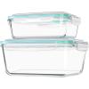 imageVtopmart 122oz50oz Large Glass Food Storage Containers with Airtight Lids Big Glass Containers for Roasting Chicken Baking Casseroles Food Storage Meal Prep Fruits Thanksgiving Meals BPAFree