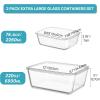 imageVtopmart 220oz ampamp 764oz Extra Large Glass Storage Containers Set Meal Prep Food Container Sets with Snap Airtight Lids for Roasting Turkey Rotisserie Chicken Baking Watermelon Storage BPA Free