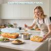 imageVtopmart 220oz ampamp 764oz Extra Large Glass Storage Containers Set Meal Prep Food Container Sets with Snap Airtight Lids for Roasting Turkey Rotisserie Chicken Baking Watermelon Storage BPA Free