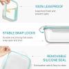 imageVtopmart 2Pack 2260ml 764oz Large Glass Storage Containers with Lids Meal Prep Food Container Set with Snap Airtight Lid for Baking Microwave Oven Leak Proof for Freezer Dishwasher GreyGreen