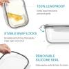 imageVtopmart 2Pack 2260ml 764oz Large Glass Storage Containers with Lids Meal Prep Food Container Set with Snap Airtight Lid for Baking Microwave Oven Leak Proof for Freezer Dishwasher GreyGrey