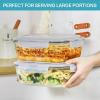 imageVtopmart 2Pack 2260ml 764oz Large Glass Storage Containers with Lids Meal Prep Food Container Set with Snap Airtight Lid for Baking Microwave Oven Leak Proof for Freezer Dishwasher GreyGrey