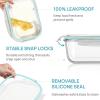 imageVtopmart 2Pack 2260ml 764oz Large Glass Storage Containers with Lids Meal Prep Food Container Set with Snap Airtight Lid for Baking Microwave Oven Leak Proof for Freezer Dishwasher GreyGreen