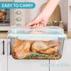 imageVtopmart 65L 220oz 275cup Extra Large Glass Food Storage Containers with Snap Airtight Lids for Roasting Turkey Rotisserie Chicken Baking Watermelon Storage BPA Free Oven Safe Dishwasher