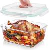 imageVtopmart 65L 220oz 275cup Extra Large Glass Food Storage Containers with Snap Airtight Lids for Roasting Turkey Rotisserie Chicken Baking Watermelon Storage BPA Free Oven Safe Dishwasher