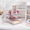 imageVtopmart 3 Tier Clear Makeup Organizer with Drawer Cosmetic Storage for Dresser Countertop and Bathroom Vanity Beauty Holder for Lipstick Brush Skincare3 Tier