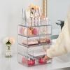imageVtopmart 3 Tier Clear Makeup Organizer with Drawer Cosmetic Storage for Dresser Countertop and Bathroom Vanity Beauty Holder for Lipstick Brush Skincare5 Tier 2 Sizes Drawer