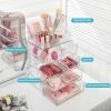 imageVtopmart 3 Tier Clear Makeup Organizer with Drawer Cosmetic Storage for Dresser Countertop and Bathroom Vanity Beauty Holder for Lipstick Brush Skincare5 Tier 2 Sizes Drawer