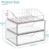 imageVtopmart 3 Tier Clear Makeup Organizer with Drawer Cosmetic Storage for Dresser Countertop and Bathroom Vanity Beauty Holder for Lipstick Brush Skincare3 Tier