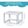 imageVtopmart 4 Pack 13QT Clear Stackable Storage DrawersEasily Assemble Acrylic Closet OrganizersPlastic Storage Bins for BathroomCabinetKitchen PantryUnder Sink Organizationwhite
