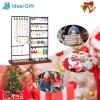 imageVtopmart Jewelry Holder Organizer Stand Tree for Earring Necklace Ring Bracelets Display and Storage with 90 Holes 12 Hooks Black WalnutWalnut